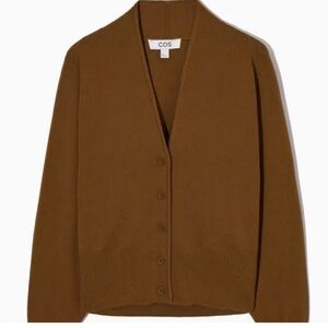 COS Waisted Knitted Cardigan Brown Knitwear Sweater Button Down Medium M